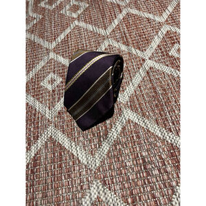 Ermenegildo Zegna Striking Purple Pure Silk Mens Designer Horizontal Stripe Tie